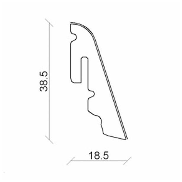 ZAKLJUČNA TALNA LETEV FN BOROVEC NEVADA 18.5X38.5X2400 MM MDF