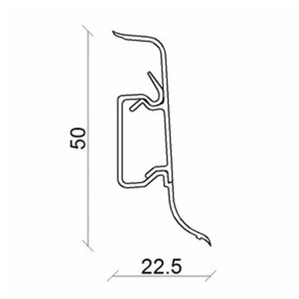 ZAKLJUČNA TALNA LETEV FN HRAST ANTIK 22.5X50X2500 MM PVC