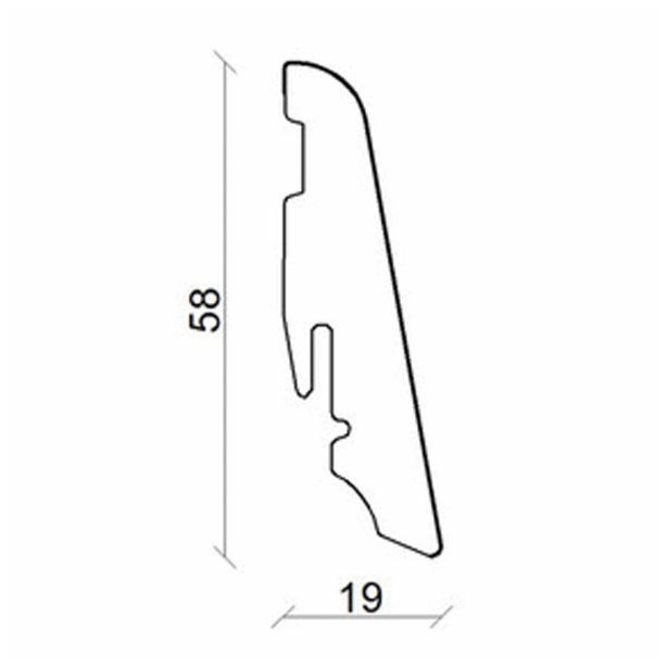 ZAKLJUČNA TALNA LETEV FN HRAST SAVERNE 19X58X2400 MM MDF