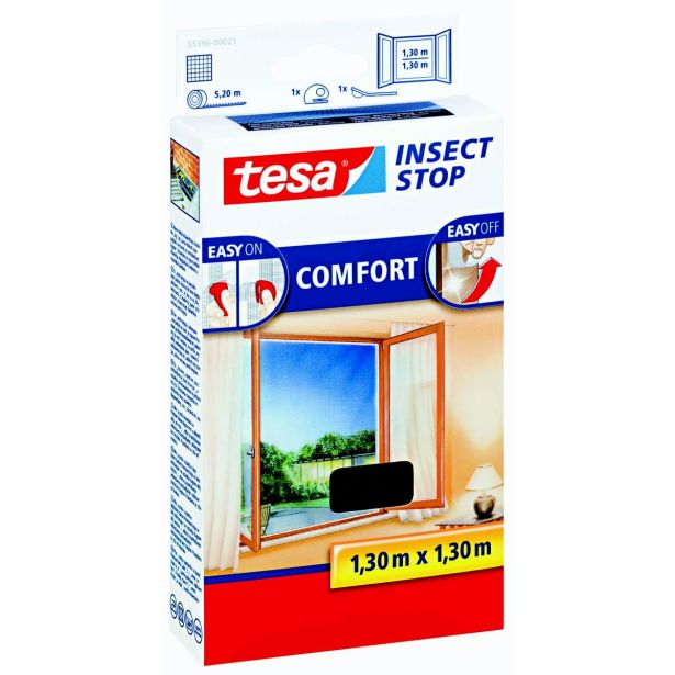 ZAŠČITA PRED INSEKTI TESA MREŽA PROTI MRČESU ZA OKNO ČRNA 1.3X1.3 COMFORT