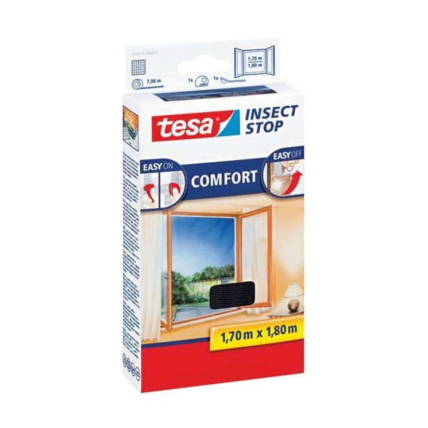 ZAŠČITA PRED INSEKTI TESA MREŽA PROTI MRČESU ZA OKNO ČRNA 1.7X1.8 COMFORT