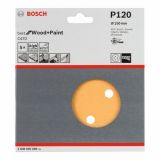 5-DELNI SET SAMOPRITRDILNIH BRUSNIH DISKOV BOSCH 150 MM K120 6 LUKENJ RUMENA BARVA ZA LES