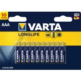 ALKALNI BATERIJSKI VLOŽEK VARTA LR03 AAA BL/10 LONGLIFE