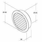 CEV ZA NAPO ETISAIR ROZETA STENSKA ZUNANJA 125 MM - OKROGLA