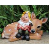 FIGURA, OKRASNA PALČEK Z BAMBIJEM VIŠ. 22 CM