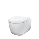KERAMIČNA WC ŠKOLJKA GEPARD SANITARY NIA 36X54 VISEČA RIMLESS Z WC DESKO