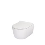 KERAMIČNA WC ŠKOLJKA GEPARD SANITARY TULIP 36X49 VISEČA RIMLESS Z WC DESKO SLIM