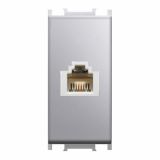 KOMUNIKACIJSKA VTIČNICA MODUL TEL KS RJ11 6/4 SREBRNA, 1M, BOK
