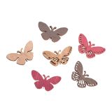 LESENI USTVARJAL. DODATKI RAYHER LESENI METULJI OKRASKI 2.5 X 1.2 CM 24 KOS