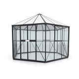 RASTLINJAK, STEKLO-V.PLOŠ VITAVIA PAVILJON HERA 9000 ESG/VP 3/6MM ČRNA 3.8X3.8M