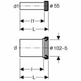 REZERVNI DEL ZA ELEMENT GEBERIT PE PRIKLJUČNA GRN ZA STENSKI WC 90 MM