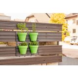 STOJALO ZA ROŽE DELIMANO GROW VRTNA STENA SIVA S 4 LONČKI 18X11X16CM