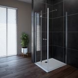 VRATA KABINE ZA PRHANJE AQUAESTIL OASIS D+P 90 LEVA SILVER PROF. RELIEF STEK.