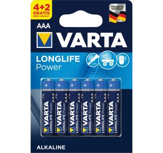 ALKALNI BATERIJSKI VLOŽEK VARTA LR03 AAA LONGLIFE POWER 4+2 GRATIS