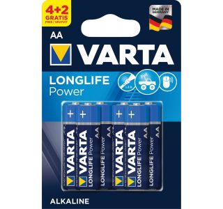 ALKALNI BATERIJSKI VLOŽEK VARTA LR06 AA LONGLIFE POWER 4+2 GRATIS