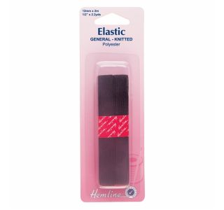 DODATKI ZA ŠIVANJE HEMLINE ELASTIKA 12MM X 2M ČRNA