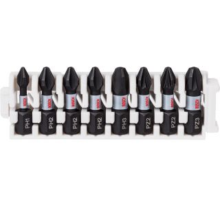 GRT VIJAČNIH NASTAVKOV BOSCH 8 DELNA KRIŽNI PH+PZ 25MM IMPACT CONTROL