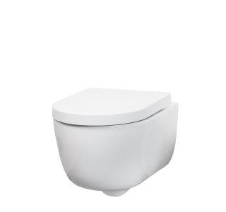 KERAMIČNA WC ŠKOLJKA GEPARD SANITARY NIA 36X54 VISEČA RIMLESS Z WC DESKO
