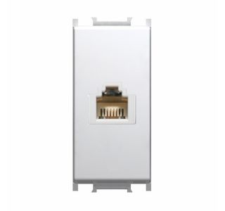 KOMUNIKACIJSKA VTIČNICA MODUL TEL KS RJ11 6/4 BELA, 1M, BOK