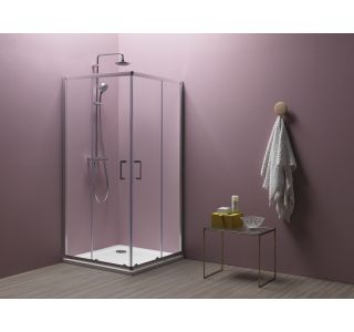 KOTNA KABINA ZA PRHANJE KOLPA SAN TKK 80/K ECO QUAT H=185 SILVER PR. PROZORNO ST.