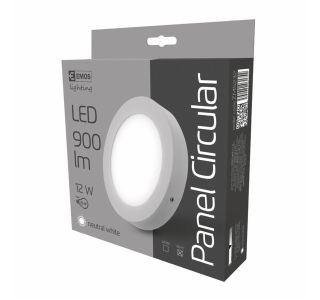 LED PANEL EMOS 12W NW SREBRNI, OKROGLI