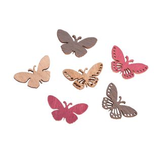 LESENI USTVARJAL. DODATKI RAYHER LESENI METULJI OKRASKI 2.5 X 1.2 CM 24 KOS