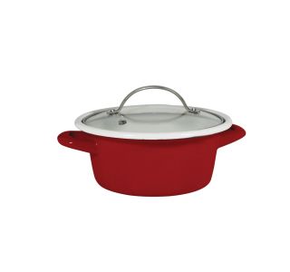LONEC / KOZICA ENAMELIE KOZICA 1.4 L 16 CM S STEKL. POKROVOM RUBINO