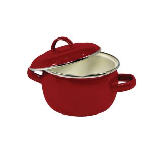 LONEC / KOZICA ENAMELIE KOZICA1.46 L 16 CM S STEKL. POKROVOM RUBINO