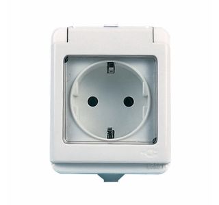 NADOMETNA VTIČNICA FLUID VARNOSTNA SIVA, VIJAČNA, IP44