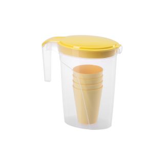 PIKNIK PROGRAM UCSAN PLASTIK PIKNIK SET VRČ 2 L + 4 KOZARCI 285 ML RUMEN