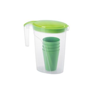 PIKNIK PROGRAM UCSAN PLASTIK PIKNIK SET VRČ 2 L + 4 KOZARCI 285 ML ZELEN