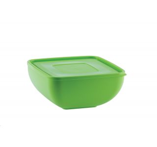 PIKNIK PROGRAM UCSAN PLASTIK SKLEDA S POKROVOM 2.5 L KVADRATNA ZELENE BARVE