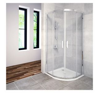 POLKROŽNA KAB.ZA PRHANJE AQUAESTIL SAVANA 90 R 550 H=200 SILVER PR. PROZORNO ST.