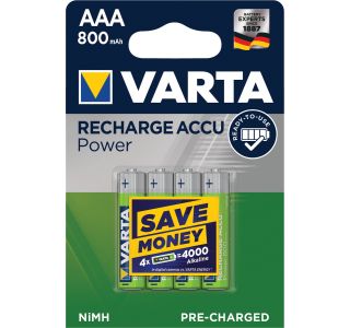 POLNILNI BATER.VLOŽEK VARTA ACCU AAA 800 MAH R2U BL/4