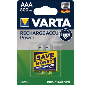 POLNILNI BATER.VLOŽEK VARTA NIMH READY TO USE AAA R03 800MAH BL/2