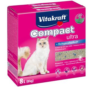 POSIP ZA MAČKA VITAKRAFT COMPACT ULTRA Z BABY PUDROM 8KG