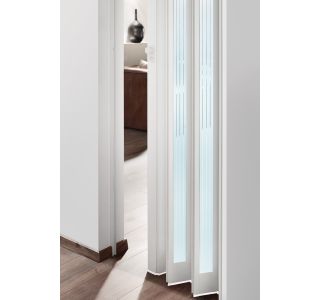 PREKLOPNA VRATA MARLEY EUROSTAR S STEKLOM LAMELA BELA/STEKLO 11.9X205 CM