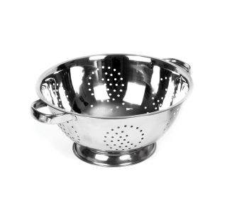 PRIPOMOČEK ZA ODCEJANJE CEDILO Z DVEMA ROČAJEMA 28X34X12.5 CM INOX