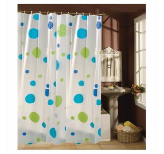 PVC KOPALNIŠKA ZAVESA MSV PVC 180X200 ZELENO MODRI KROGI