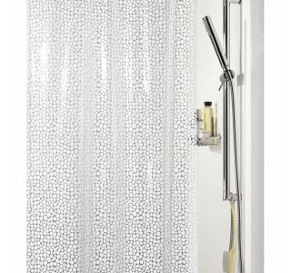 PVC KOPALNIŠKA ZAVESA SPIRELLA GALET 180X200 CM BELA