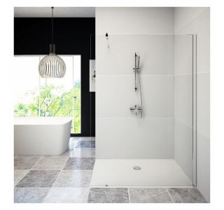 STENA KABINE ZA PRHANJE AQUAESTIL ZENITH WALL 100 H=200 SILVER PR. PROZORNO ST.