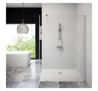STENA KABINE ZA PRHANJE AQUAESTIL ZENITH WALL 90 H=200 SILVER PR. PROZORNO ST.