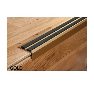 STOPNIŠČNI ALU PROFIL CEZAR 35X19MM 0.9M ZLAT Z GUMO