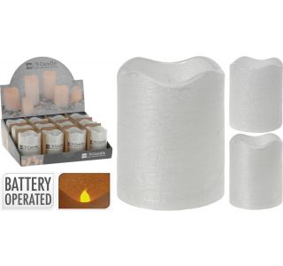 SVEČA BREZ PLAMENA EH 7X9 CM BELA LED