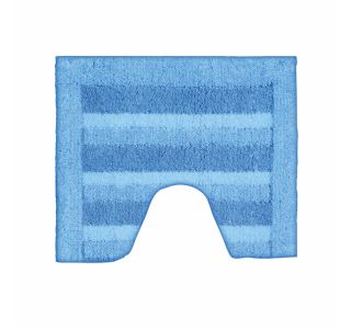 TEKSTILNA KOPAL.PREPROGA SANIPLAST STRIPE MODRA IZREZ ZA WC