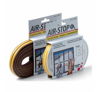 TESNILNI LEPILNI TRAK SCHULLER ZA OKNA E - PROFIL RJAVI AIR-STOP, 6 M / 9 X 4 MM