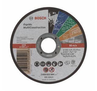 VEČNAMEN. REZALNA PLOŠČA BOSCH 115X1X22 MM UNIVERZAL