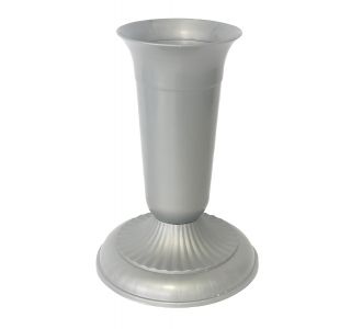 ZUNANJA VAZA PLANA NAGROBNA 25 CM SREBRNA