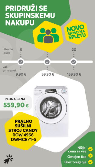 Skupinski nakup - PRALNO-SUŠILNI STROJ CANDY ROW 4966 DWMCE/1-S