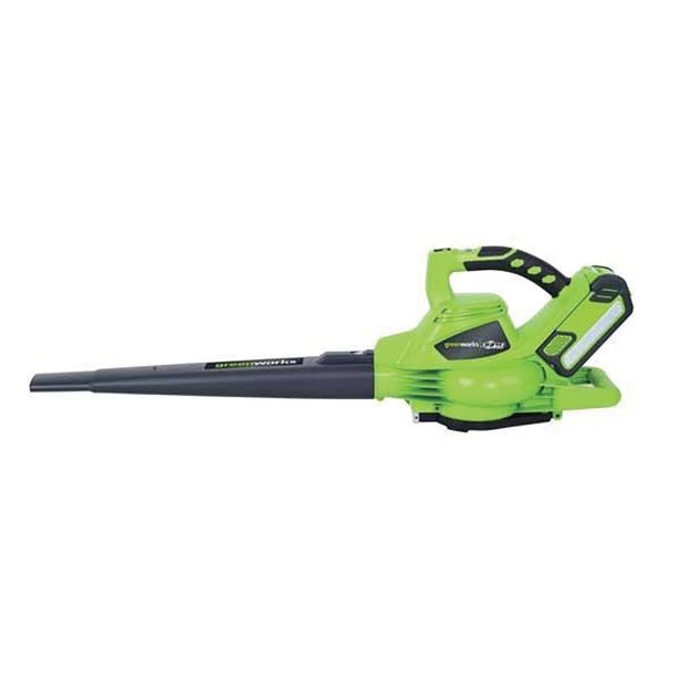 AKUMULATORSKI PUHALNIK/SESALNIK LISTJA GREENWORKS 40V Z 4AH BATERIJO IN POLNILNIKOM GD40BVK4